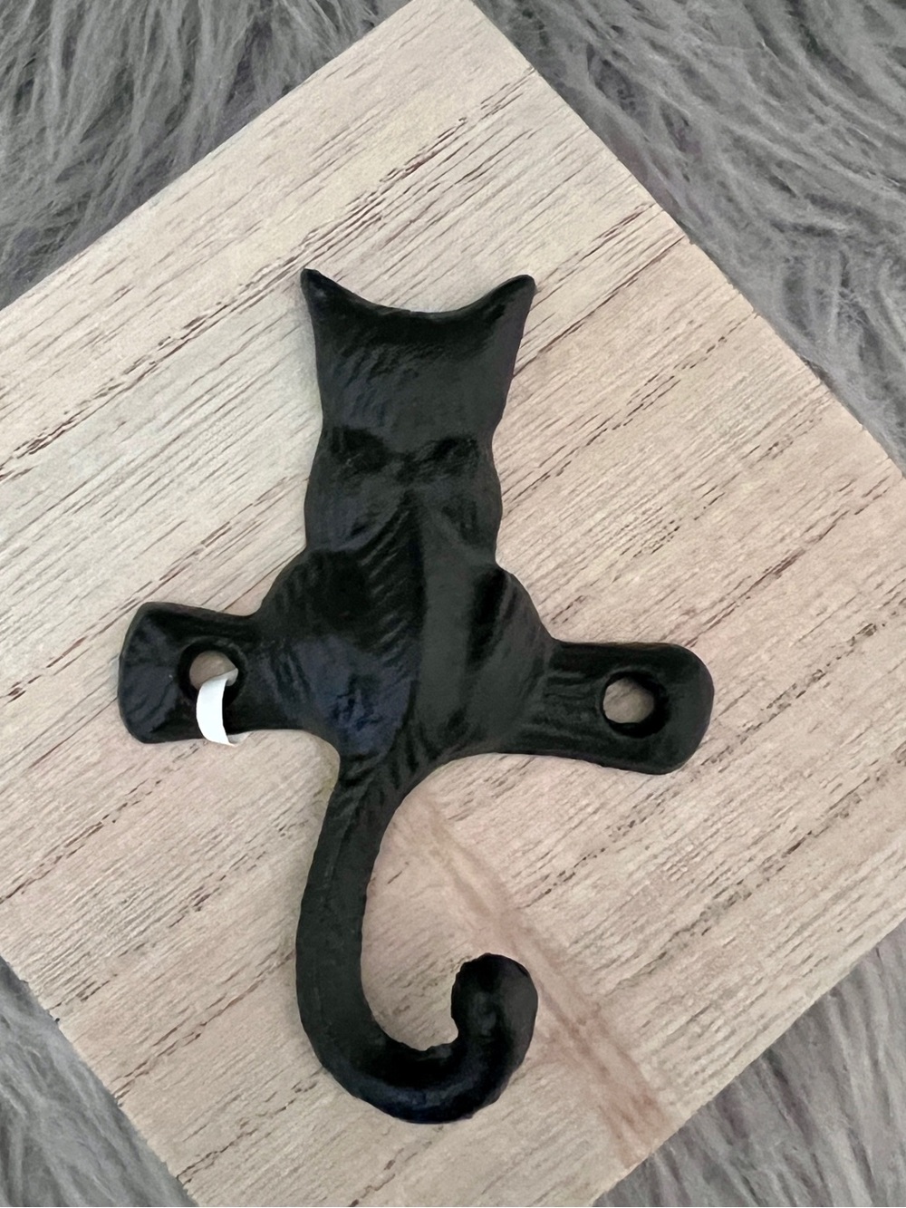 Black Cat Wall Cast Iron Hook • NWT •  Viral Cat Litter Scoop Hook